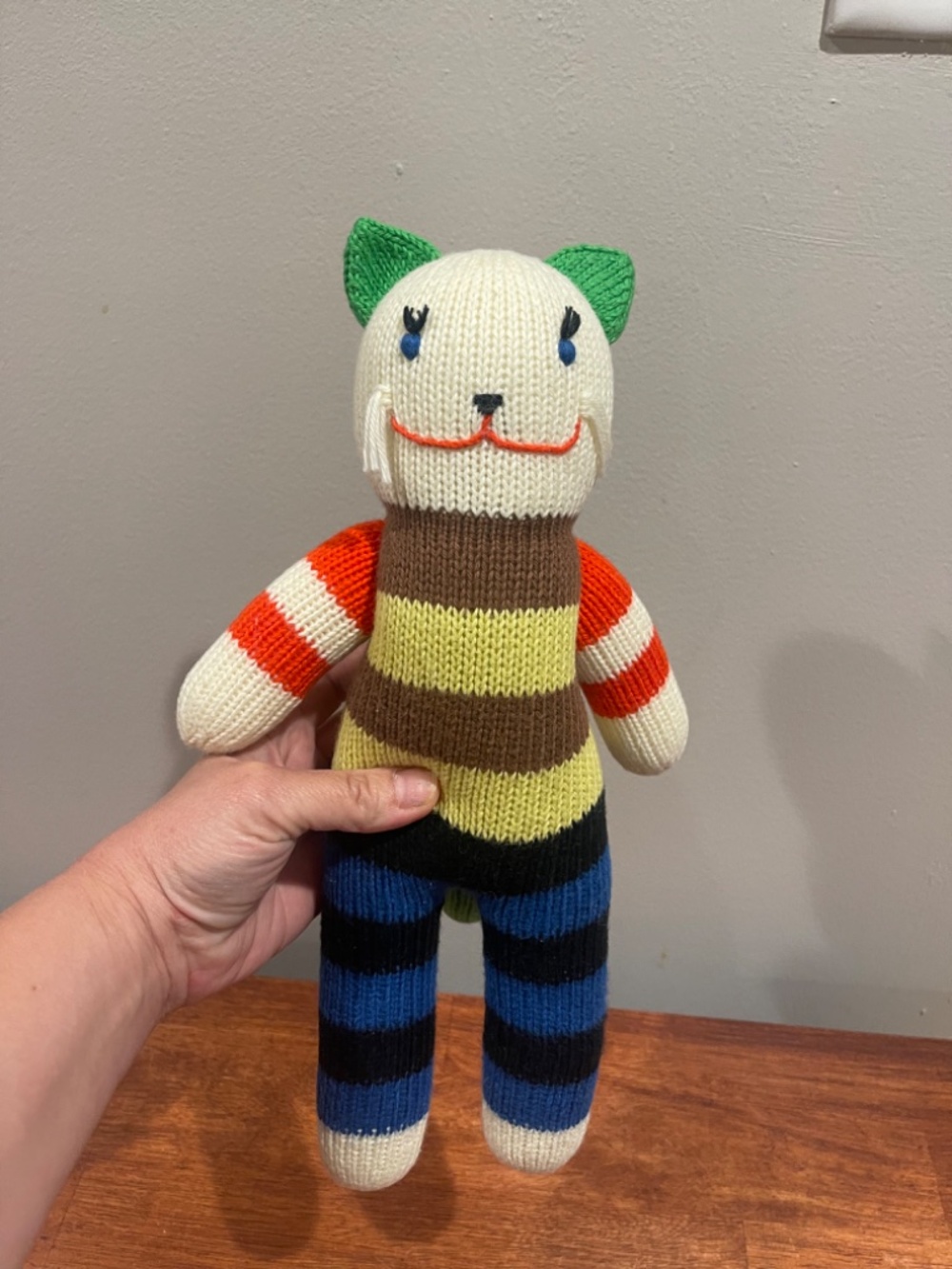 Blabla doll Mikado the cat stuffed animal plush multicolor stripes 13" - Picture 3 of 7